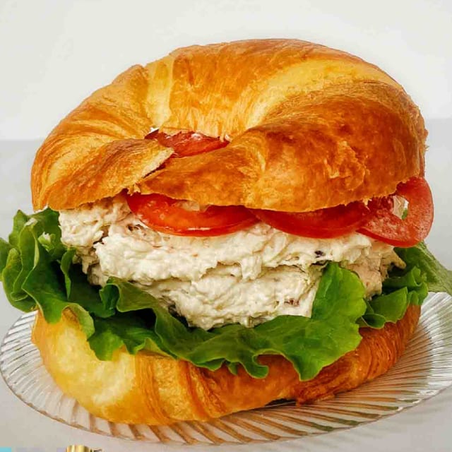 Chicken Salad Croissant with Bag of Chips.